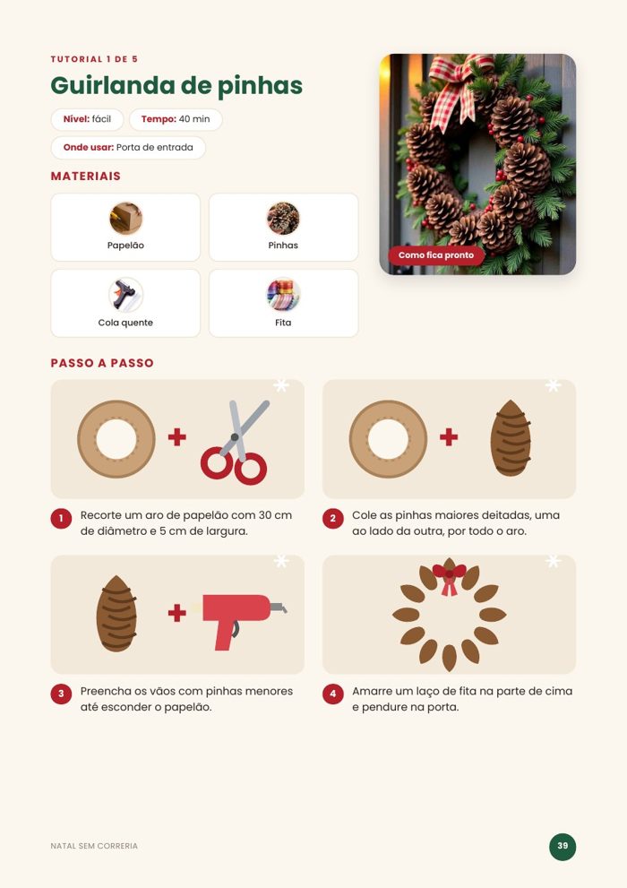 Página de tutorial de decoração