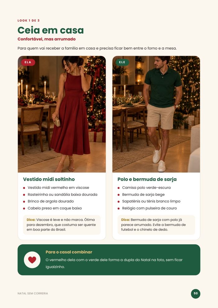 Página de looks dela e dele